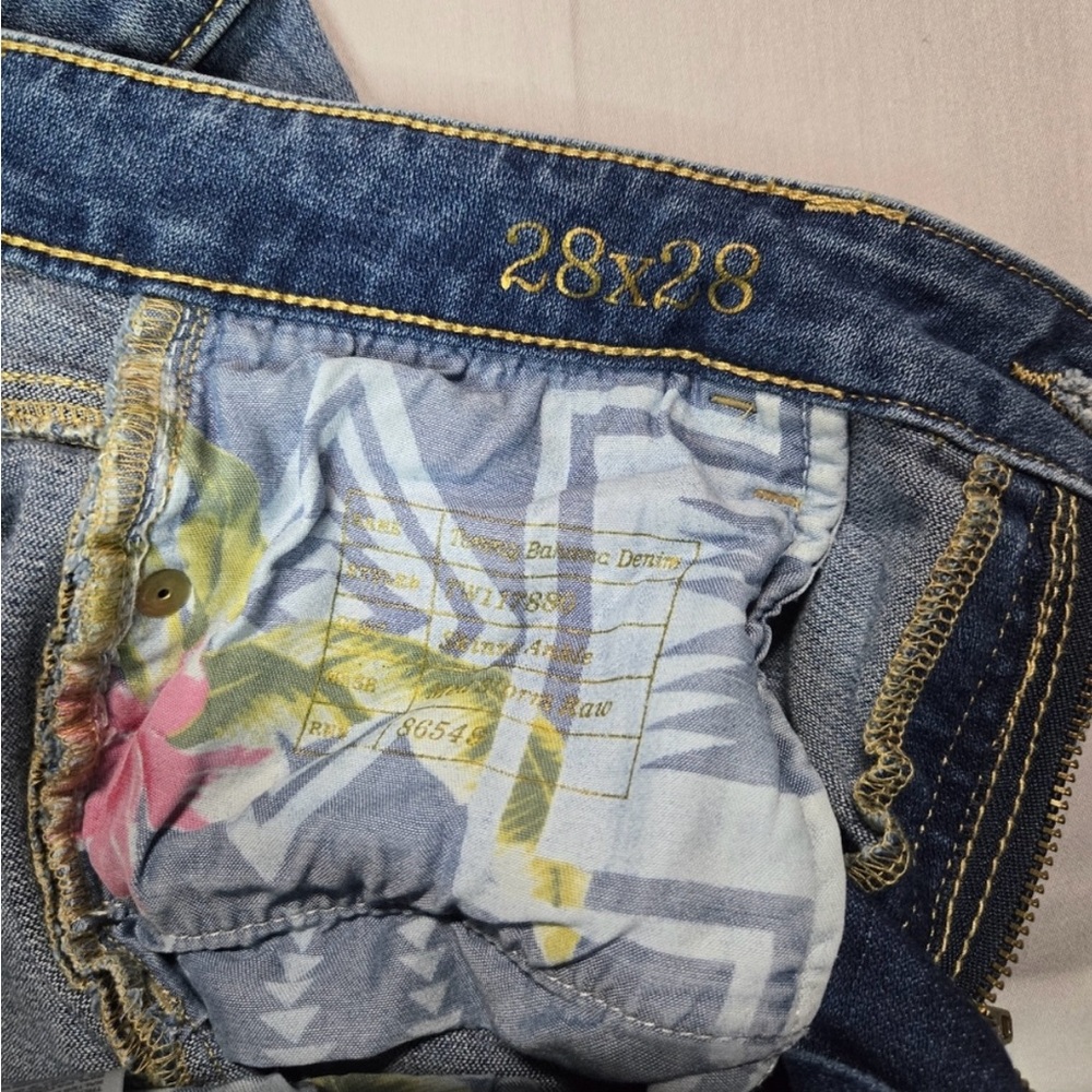 Tommy Bahama Pendleton Skinny Ankle Denim Jeans Womens 28x28 Patch Floral RawHem - Picture 4 of 12